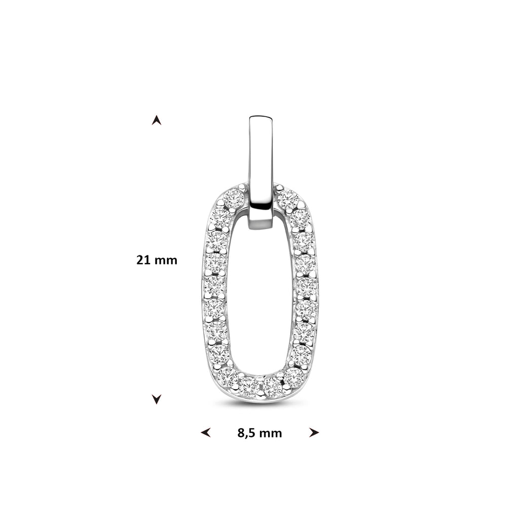 Anhänger Zirkonia 21 mm rhodiniertes Silber
