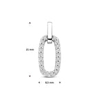 Anhänger Zirkonia 21 mm rhodiniertes Silber