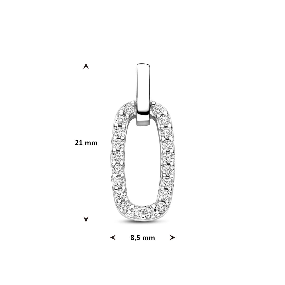 Anhänger Zirkonia 21 mm rhodiniertes Silber