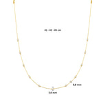 collier zirkonia 41 - 43 - 45 cm 14K geelgoud