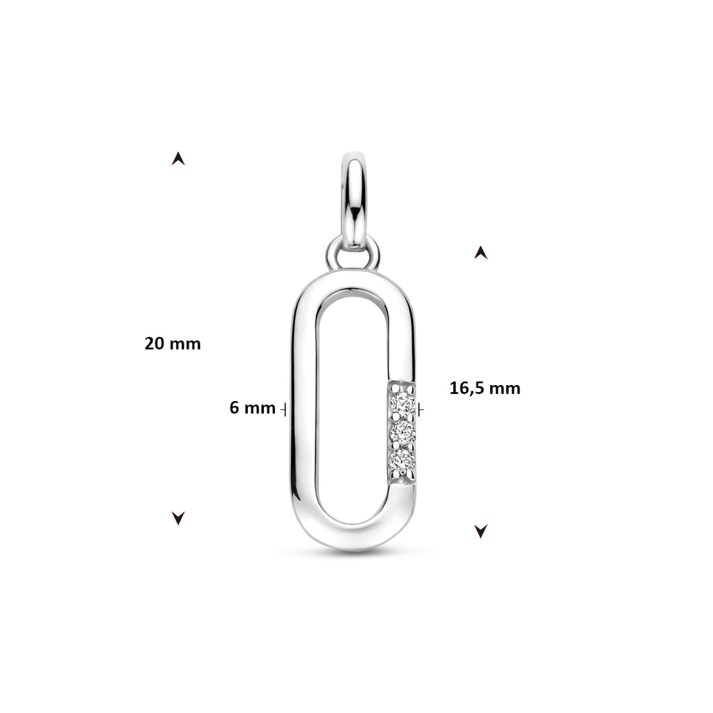 hanger zirkonia 20 mm zilver gerhodineerd