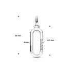 hanger zirkonia 20 mm zilver gerhodineerd