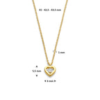 collier hartje diamant 0.05ct h si 41 - 42,5 - 43,5 cm 14K geelgoud