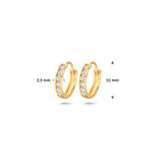 Klappcreolen Zirkonia 11 mm 14K Gelbgold