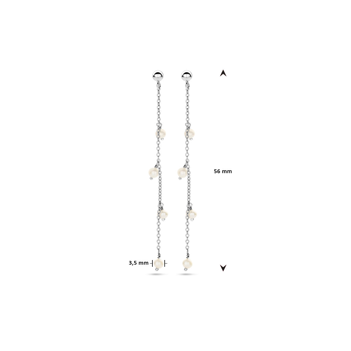 oorhangers parel zilver gerhodineerd