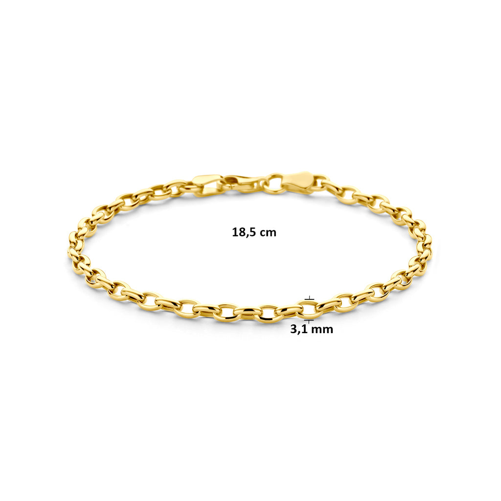 9 Karat Ankerkette 3,1 mm 18,5 cm 9K Gelb