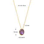 collier amethist 41 - 43 - 45 cm 14K geelgoud