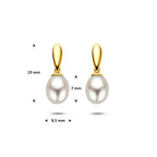 9k oorhangers parel 19 mm 9K geel