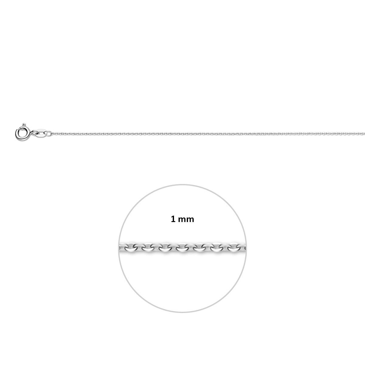 Anker flach 1,0 mm 14K Weißgold