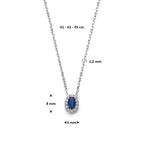 collier saffier zirkonia 41 - 43 - 45 cm zilver gerhodineerd