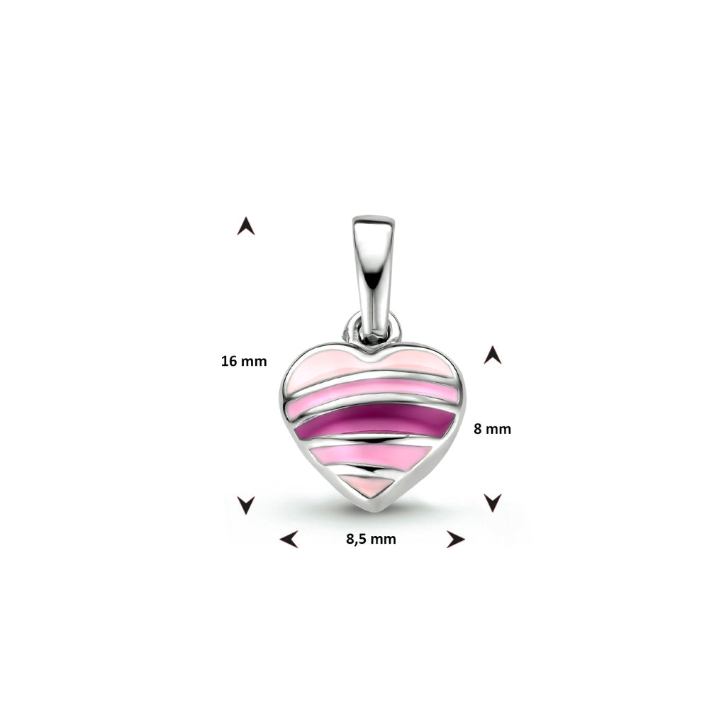 Anhänger Emaille Herzchen rhodiniert Silber