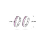 Klappohrringe rosa Zirkonia 12,5 mm rhodiniertes Silber