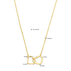 collier hartjes 41 - 43 - 45 cm 14K geelgoud