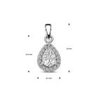 hanger zirkonia halo zilver gerhodineerd