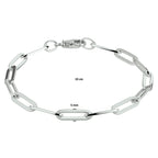 Armband Büroklammer Vierkantrohr 5,0 mm 19 cm Silber rhodiniert