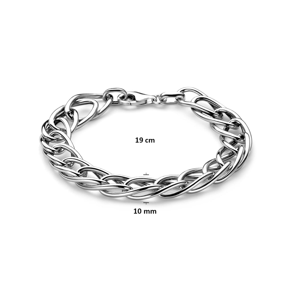 Armband 10 mm 19 cm Silber rhodiniert