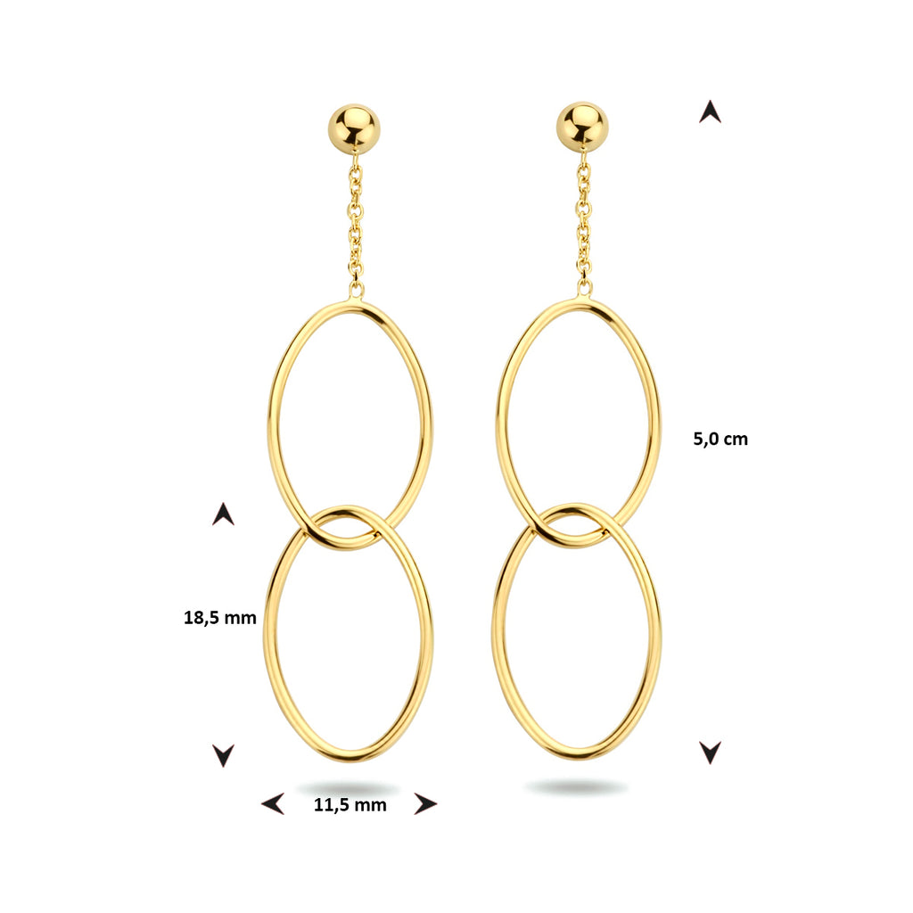 oorhangers ovaal 14K geelgoud - ovaal