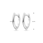 klapoorringen 2,0 mm zilver gerhodineerd