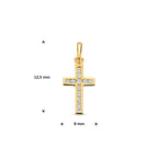 9kt Anhänger Kreuz Zirkonia 12,5 mm 9kt Gelb