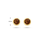 Ohrstecker Rauchquarz 4,5 mm 14K Gelbgold