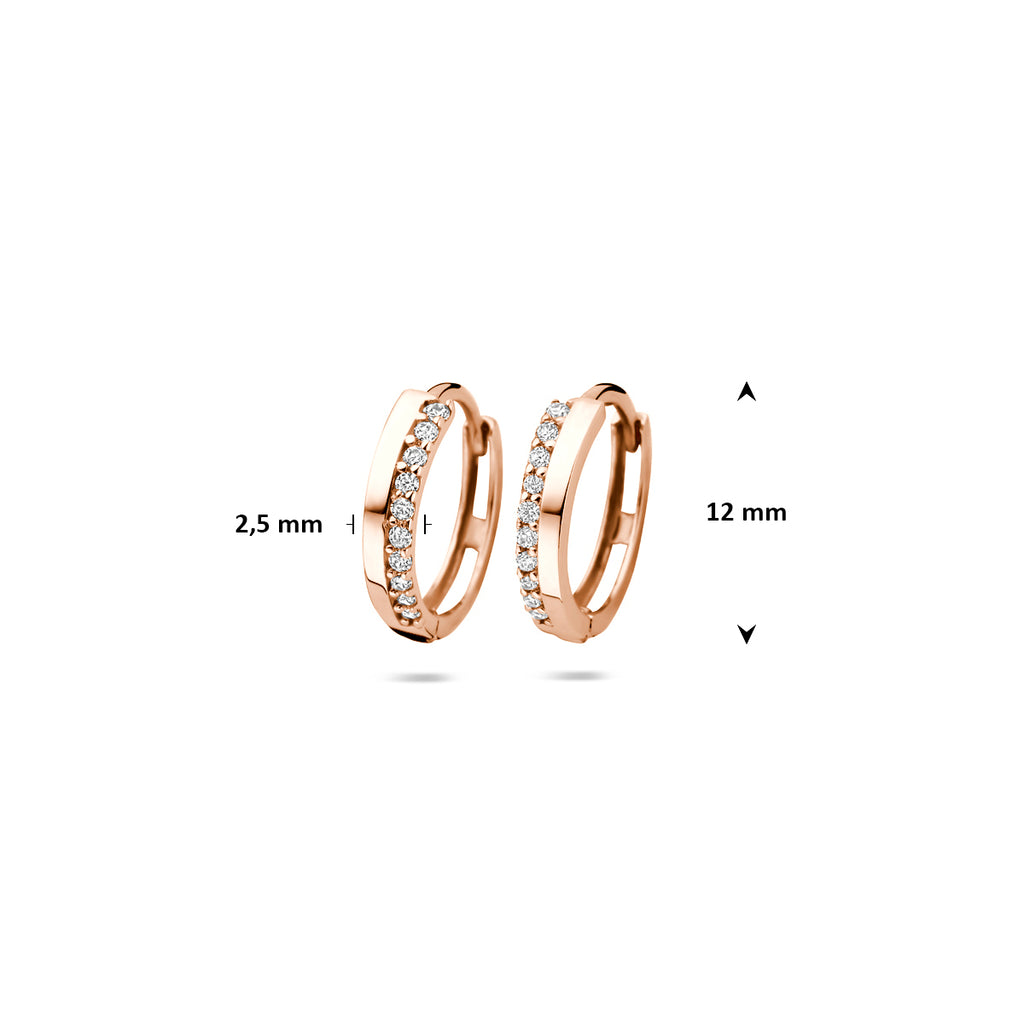 Klappcreolen Zirkonia 14K Roségold