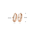 Klappcreolen Zirkonia 14K Roségold