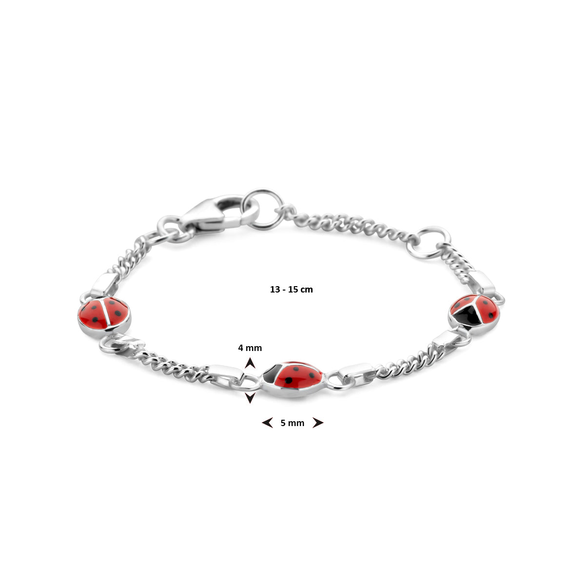Armband Marienkäfer Emaille Silber weiß