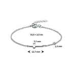 Armband Kreuz 15,5 + 2,5 cm Silber rhodiniert