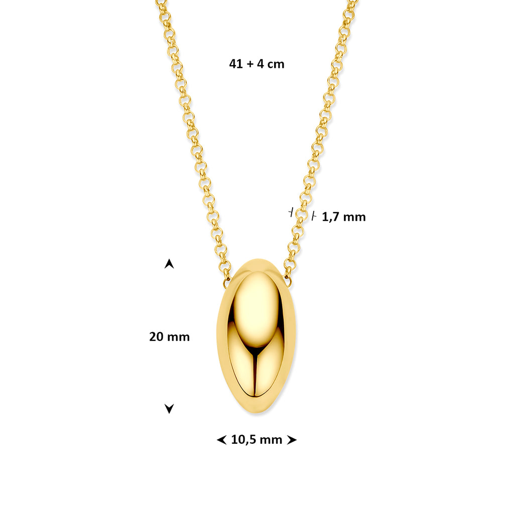 collier 41 + 4 cm 3 micron zilver verguld (geel)