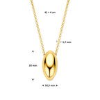 collier 41 + 4 cm 3 micron zilver verguld (geel)