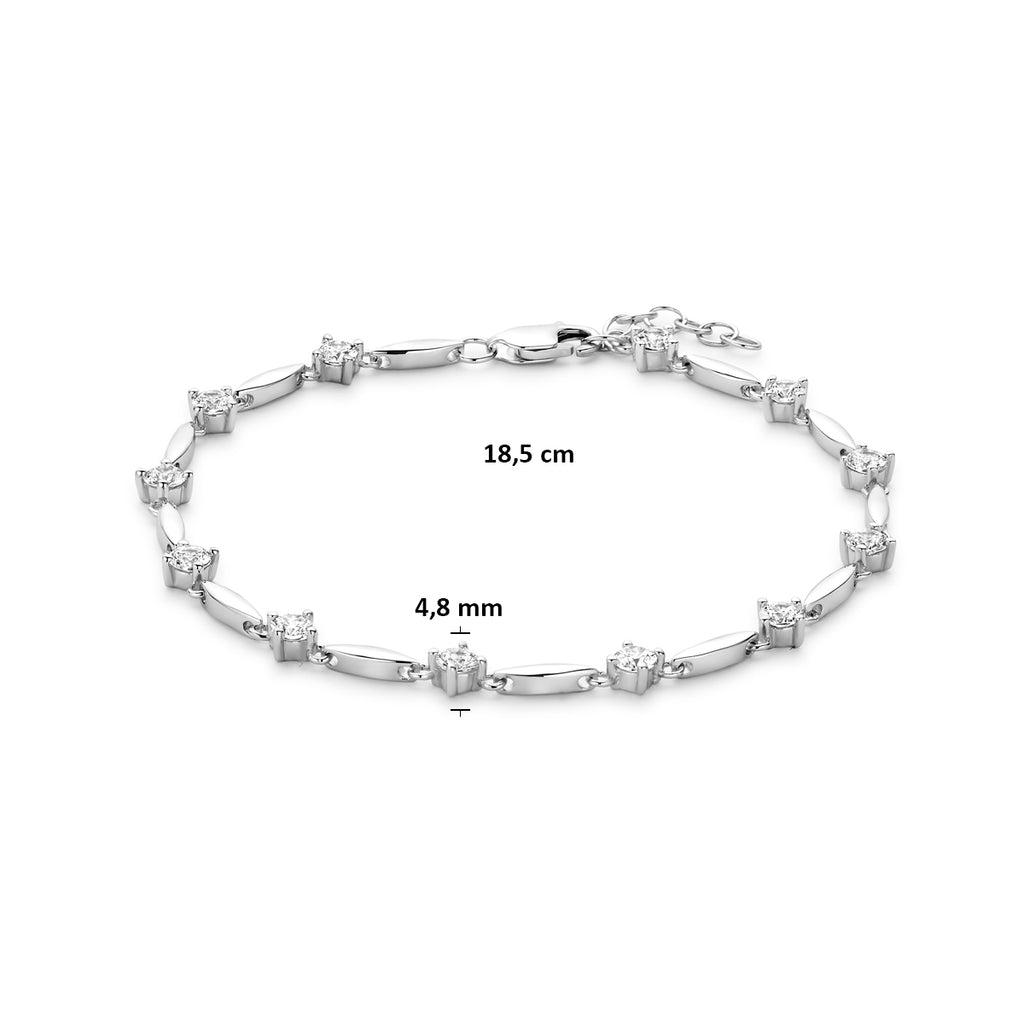Armband Zirkonia 5,0 mm 18,5 cm Silber rhodiniert