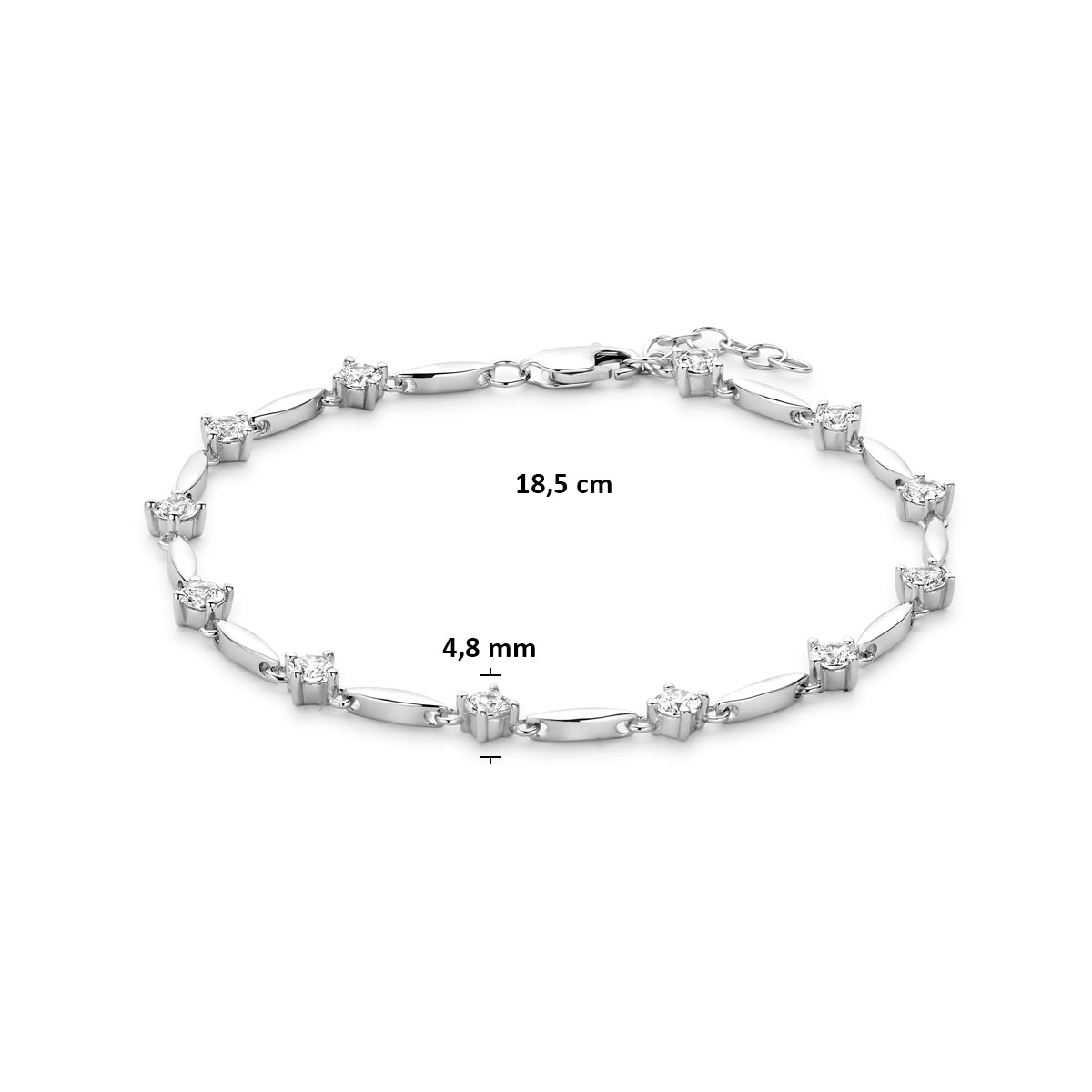 Armband Zirkonia 5,0 mm 18,5 cm Silber rhodiniert