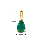 hanger smaragd 10,5 mm 14K geelgoud
