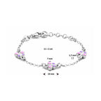 Armband Schmetterlinge Emaille 11 + 2 cm rhodiniert Silber