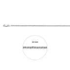Jasseronkette 2,6 mm rhodiniert