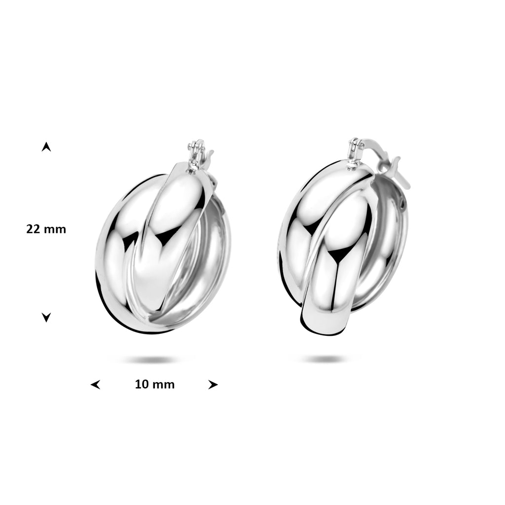 Ohrringe 22 mm Silber rhodiniert