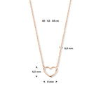 Halskette Herz 40 - 42 - 44 cm 14K Roségold