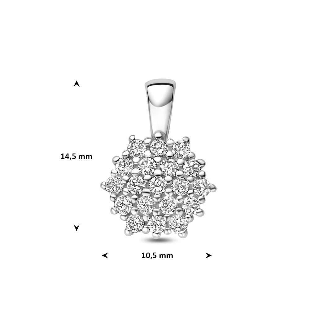 hanger zirkonia 10,5 mm zilver gerhodineerd