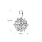 hanger zirkonia 10,5 mm zilver gerhodineerd