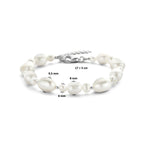 armband parels 17 + 3 cm zilver gerhodineerd