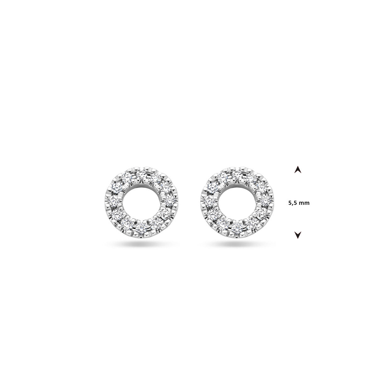 Ohrstecker Diamant 0.07ct (2x 0.035ct) H SI 5,5 mm 14K Weißgold