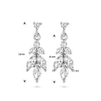 oorhangers zirkonia 18 mm zilver gerhodineerd