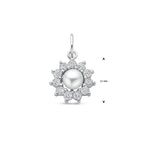 hanger parel en zirkonia 16 mm zilver gerhodineerd