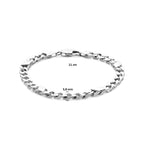 Armband Gourmette mit Zwischenstück 6-seitig geschliffen 5,8 mm 21 cm Silber weiß