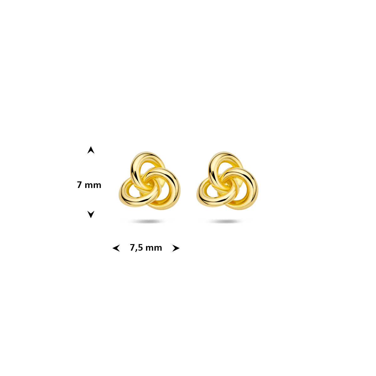 Ohrstecker Knopf 7 mm 14K Gelbgold