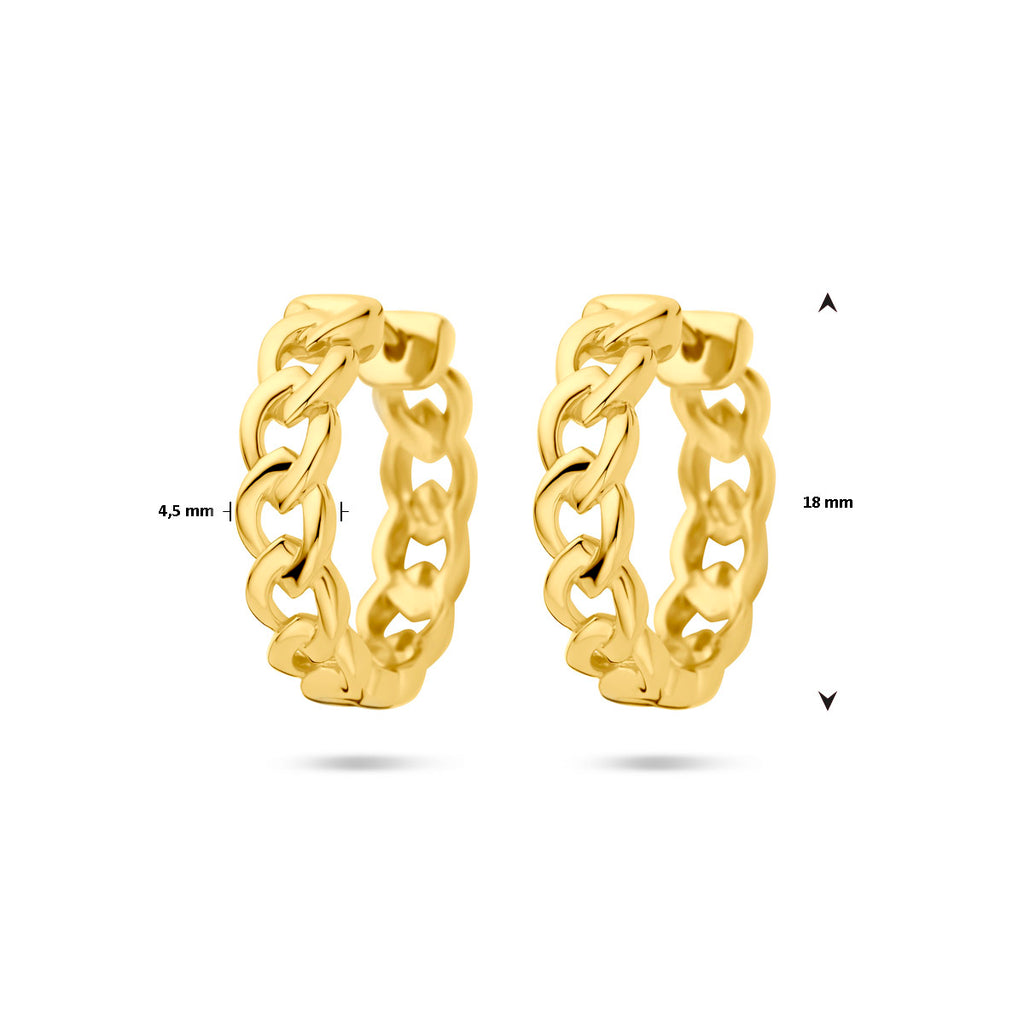 Klappcreolen Glieder-Design 18 mm 1 Mikron versilbert (gelb)