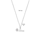 collier klavertje 40 + 5 cm zilver gerhodineerd