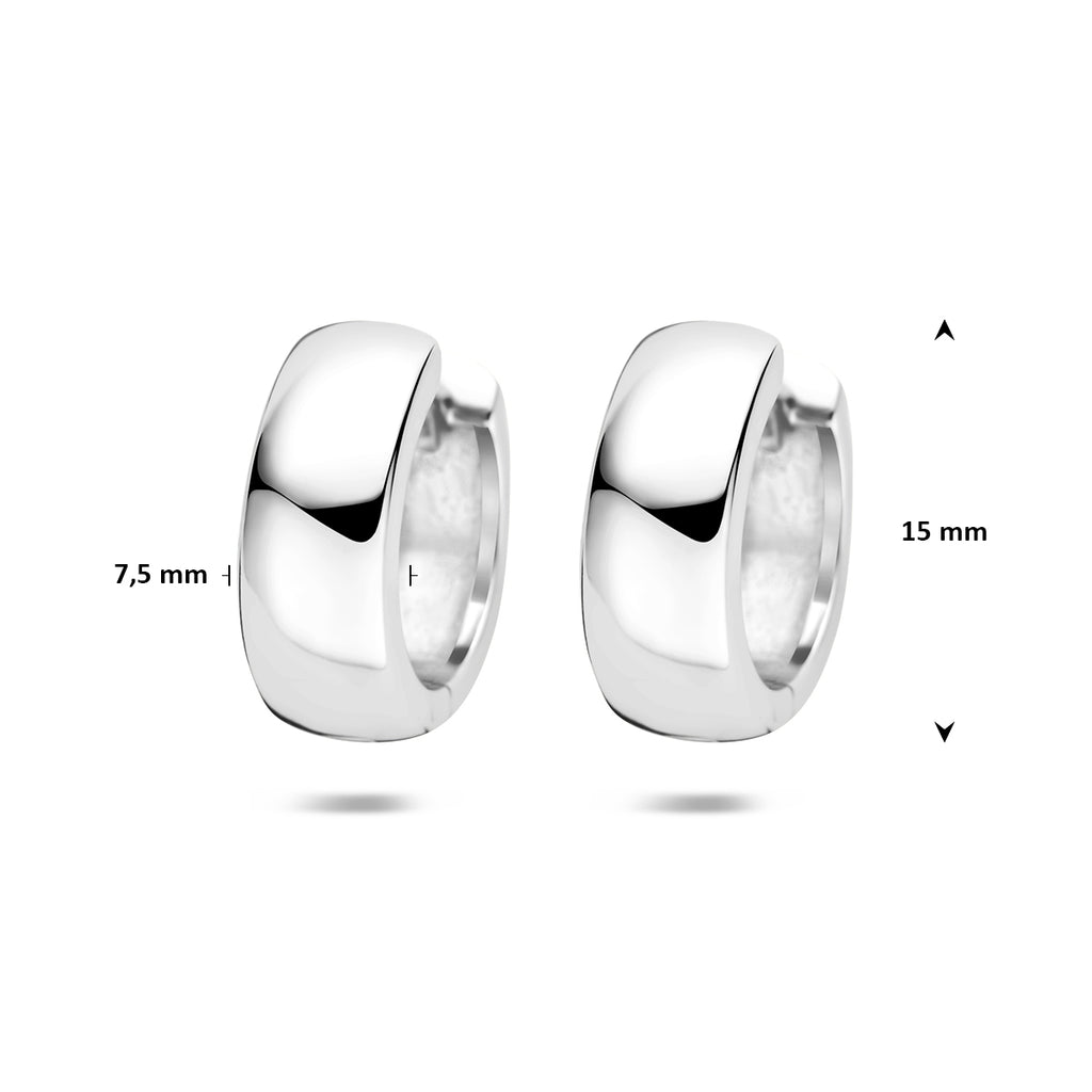 Creolen 15 mm rhodiniertes Silber