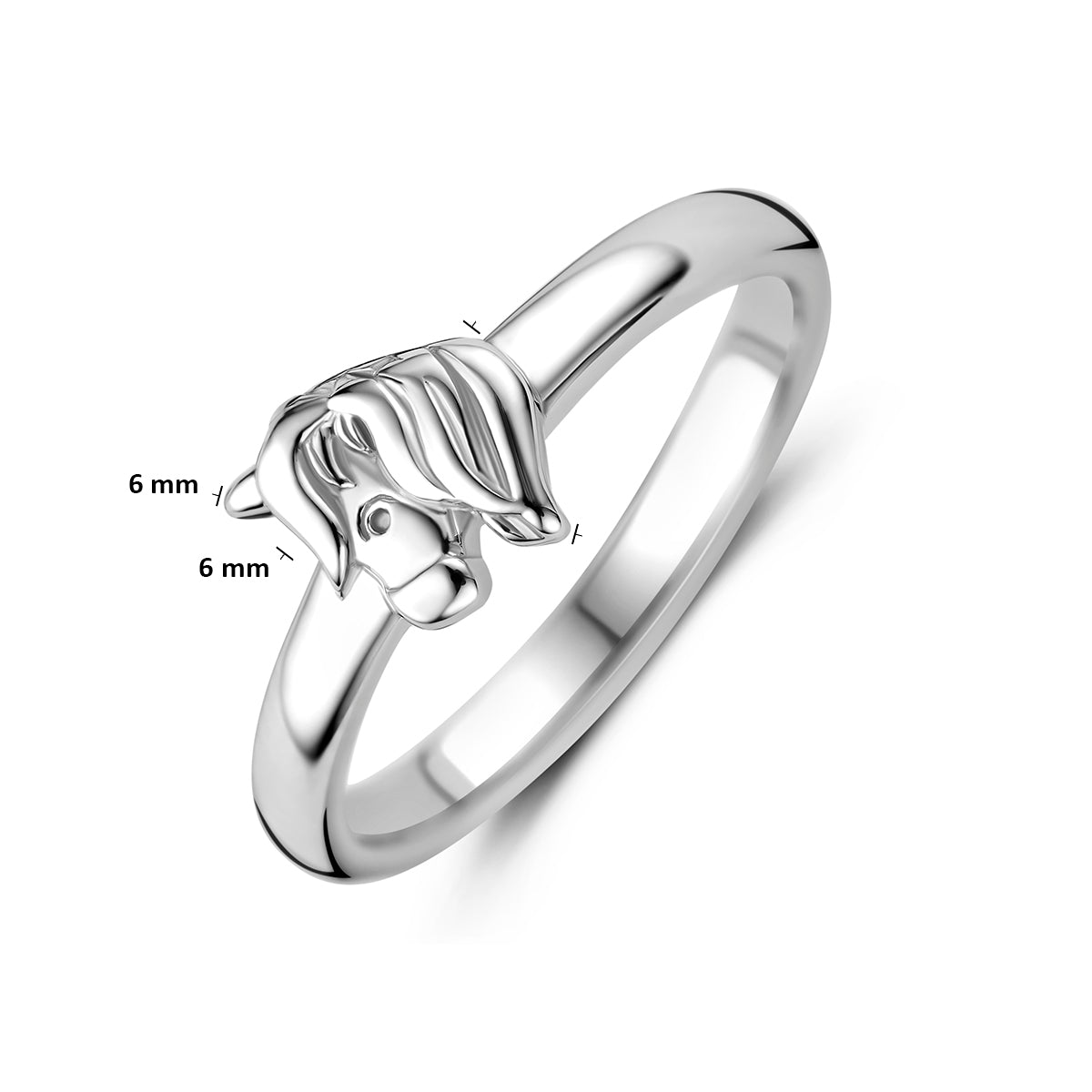 ring eenhoorn zilver gerhodineerd