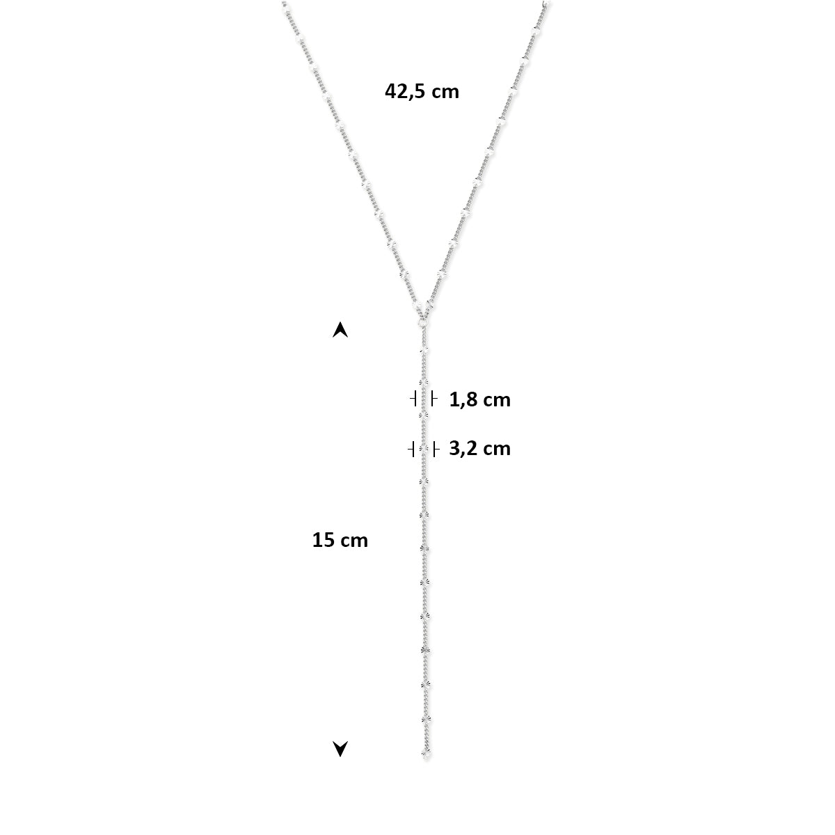 Y-Halskette 42,5 cm Silber rhodiniert